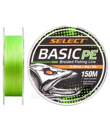 Шнур Select Basic PE 150m (салат.) 0.06mm 6lb/3kg Шнур Select Basic PE 150m (салат.) 0.06mm 6lb/3kg